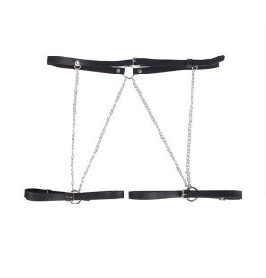 SUBBLIME schwarzes Lederharness für Erwachsene – Einheitsgröße – Bild 4