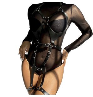 SUBBLIME harnais intégral en cuir noir avec boucles, taille unique – photo 2