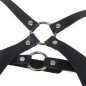 SUBBLIME black leather full-body harness with buckles, one size – image 5