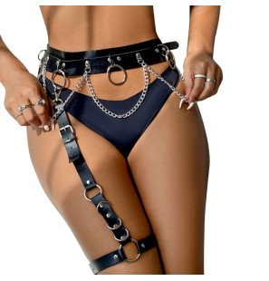 SUBBLIME belt and garters with rings and chain detail – image 2