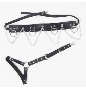 SUBBLIME belt and garters with rings and chain detail – image 4