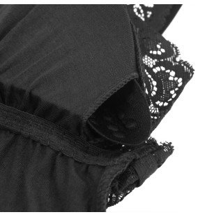 Czarne koronkowe body z kwiatowym wzorem Subblime S/M – zdjęcie 14