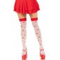 LEG AVENUE red and white thigh-high socks with mushroom pattern – image 1