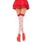 LEG AVENUE red and white thigh-high socks with mushroom pattern – image 2