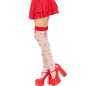 LEG AVENUE red and white thigh-high socks with mushroom pattern – image 3