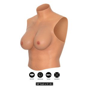 Wearable breast shirt, E-cup, flesh-coloured – image 3