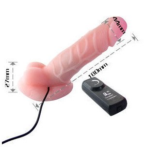 Baile – realistischer, rotierender Dildo aus Cibersking, 18 cm – Bild 2