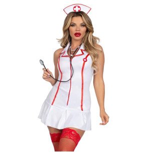 Leg Avenue weißes Krankenschwesterkostüm für Erwachsene S/M – Bild 1