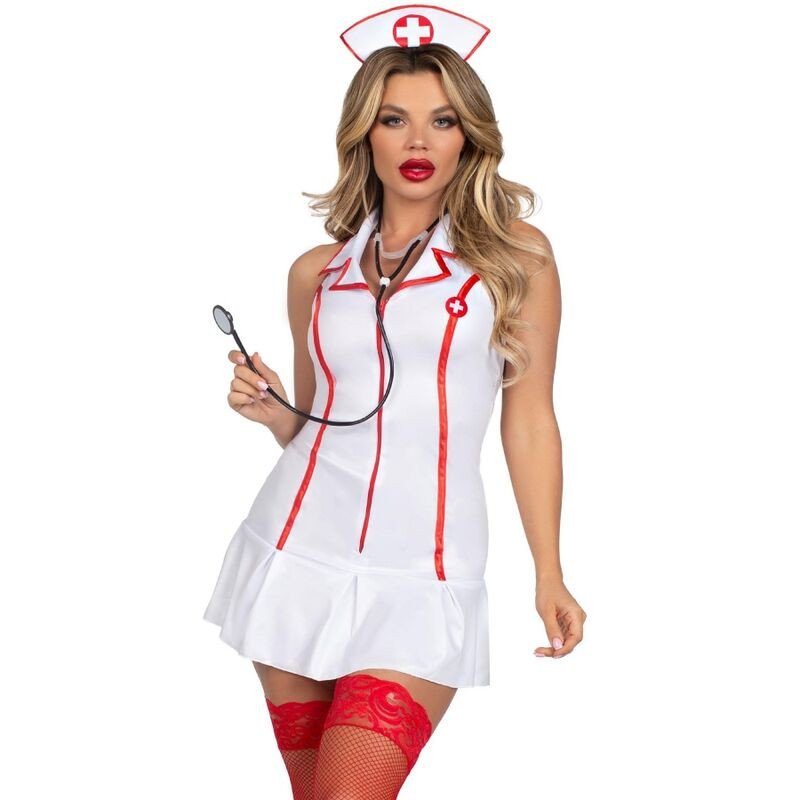 Weißes Krankenschwesterkostüm für Damen M/L von Leg Avenue – Bild 1