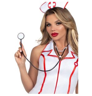 Weißes Krankenschwesterkostüm für Damen M/L von Leg Avenue – Bild 5