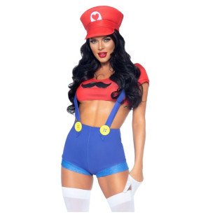LEG AVENUE Mario Bros rot-blaues Rollenspielkostüm für Erwachsene – Bild 1