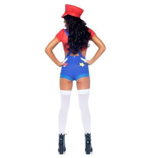 LEG AVENUE Mario Bros rot-blaues Rollenspielkostüm für Erwachsene – Bild 3