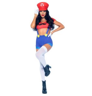 LEG AVENUE Mario Bros kostuum rood en blauw maat M – foto 2