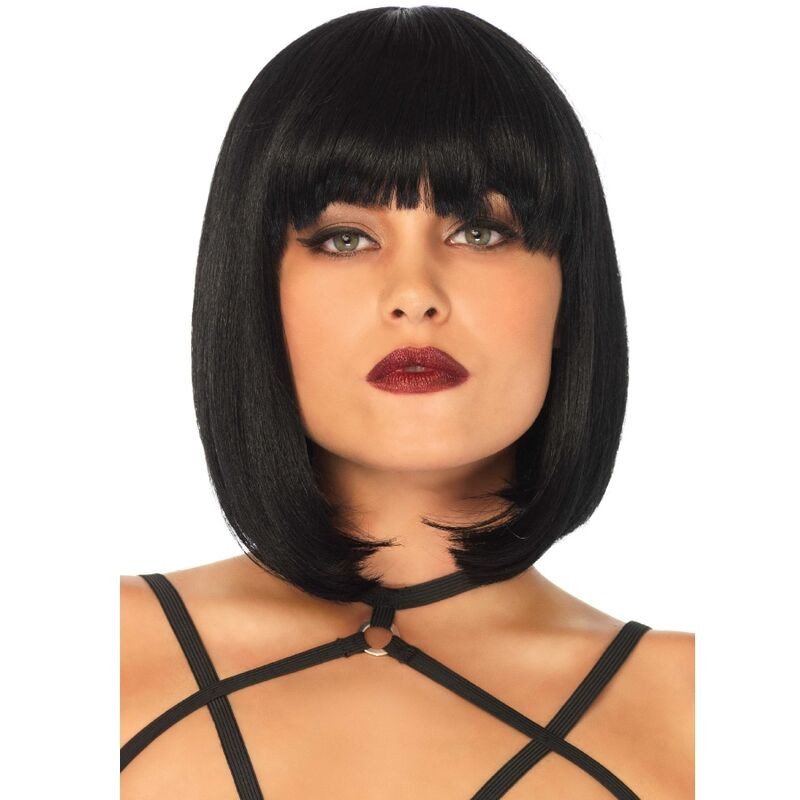 Leg Avenue – krótka czarna peruka bob w naturalnym stylu – zdjęcie 1