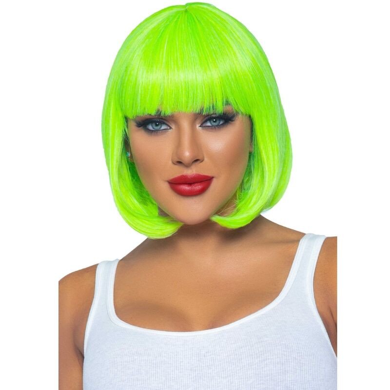 Fluorescent neon green bob wig in bob style – image 1