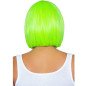 Fluorescencyjna neonowozielona peruka typu bob – zdjęcie 2