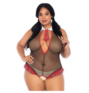 Body Leg Avenue grande taille à entrejambe ouvert et motif résille – photo 1