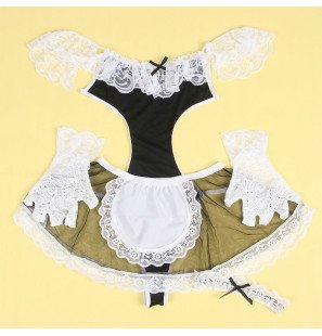 SUBBLIME schwarz-weißes Dessouskostüm L/XL für Erwachsene – Bild 4