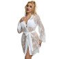 SUBBLIME biała koszulka babydoll w kwiaty, długie rękawy S/M – zdjęcie 5