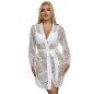SUBBLIME biała koszulka babydoll w kwiaty, długie rękawy S/M – zdjęcie 6