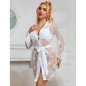 SUBBLIME biała koszulka babydoll w kwiaty, długie rękawy S/M – zdjęcie 8