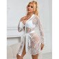 SUBBLIME biała koszulka babydoll w kwiaty, długie rękawy S/M – zdjęcie 10