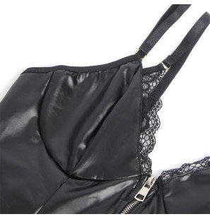 SUBBLIME schwarzer Lederbody mit Reißverschluss L/XL – Bild 6