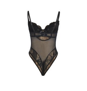 Black lace bodysuit with bottom fastening L/XL – image 5