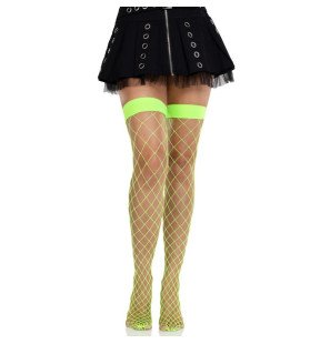 Leg Avenue Wide-Mesh Neon Green Fishnet Tights – image 1