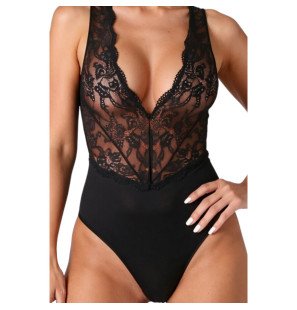 Czarne body PASSION Evalie dla kobiet, bielizna L/XL – zdjęcie 2