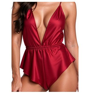Body damskie w kolorze burgundowym S/M – zdjęcie 2