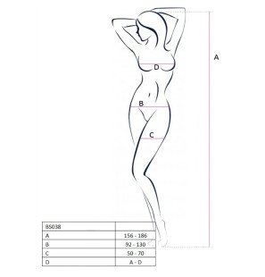 Biały bodystocking dla dorosłych One Size od PASSION WOMAN – zdjęcie 2