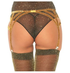 LEG AVENUE jarretière dorée en lurex pour femme, taille unique – photo 2