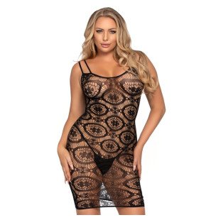 Leg Avenue mini-robe de lingerie noire en crochet – photo 1