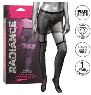 Spódniczka bieliźniana CALEXOTICS Radiance Plus Size z podwiązką do uda – zdjęcie 1
