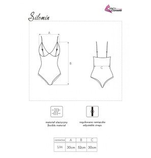Schwarzer Body mit Morgenmantel Livco Corsetti Silomin LC 1401 – Bild 5