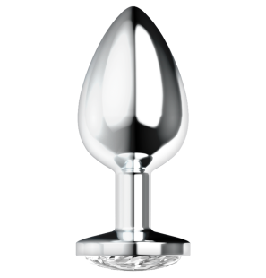 Ohmama aluminium anale plug met elegant glasaccent – foto 2