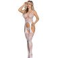 White Mesh Bodystocking with Straps for Adults – image 1