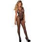 Schwarzer Netz-Bodystocking mit offenem Schritt und Blumenprint – Bild 1 Schwarzer Netz-Bodystocking mit offenem Schritt und Blumenprint – Bild 1