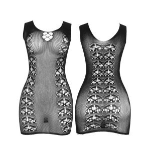 Short black stretch mesh dress, one size – image 4