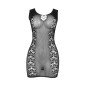 Robe courte noire en résille extensible, taille unique – photo 7 Robe courte noire en résille extensible, taille unique – photo 7