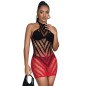 SUBBLIME stretch visnetjurk in rood en zwart, one size – foto 1