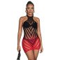 SUBBLIME Stretch-Netzkleid in Rot und Schwarz, Einheitsgröße – Bild 3