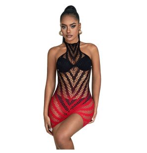 SUBBLIME Stretch-Netzkleid in Rot und Schwarz, Einheitsgröße – Bild 5