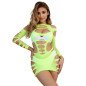 Green Stretch Mesh Long-Sleeved Dress by SUBBLIME – image 1