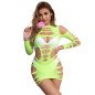 Green Stretch Mesh Long-Sleeved Dress by SUBBLIME – image 4