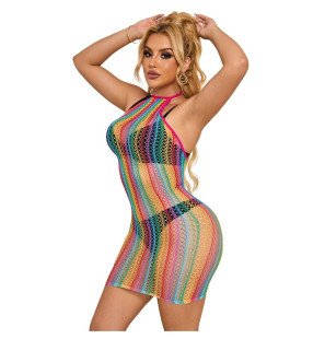Robe en résille arc-en-ciel, taille unique – photo 5
