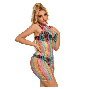 Robe en résille arc-en-ciel, taille unique – photo 6