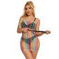 Subblime robe en résille arc-en-ciel à épaules dénudées, taille unique – photo 1