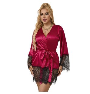 Lace lingerie set with elegant nightdress and red jumper L/XL – image 1